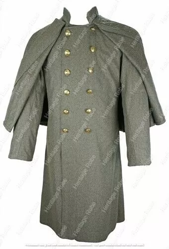 US Civil War CS Mounted Double Breast Great Coat with stand Up Collar-All Sizes Available