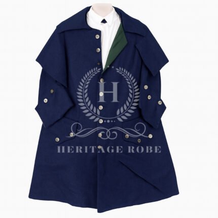 American Revolutionary Naval Officer’s Greatcoat – Double-Breasted Cape-Shoulder Replica