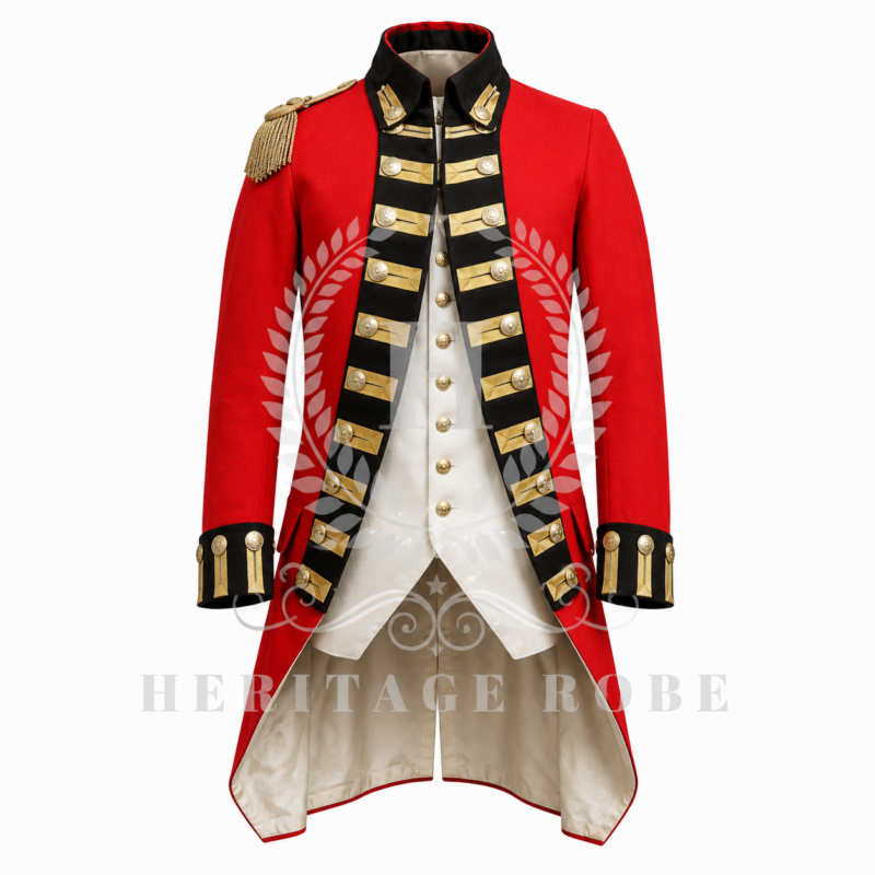 18th Century Scarlet Red Military Tailcoat