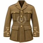WW1 Canadian Officer Tunic, Khaki Wool Gold Braid | Heritage Robe