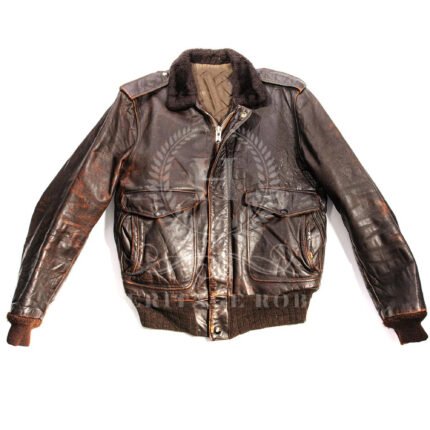 Vintage USAF Brown Leather Flight Jacket, Talon Zip