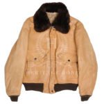 USAF G-1 Beige Distressed Leather Flight Jacket