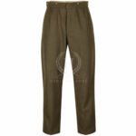 Men’s WW2 British Officer Khaki Wool Trousers, Cinch Back