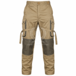 Men’s WW2 US Airborne M1942 Paratrooper Trousers, Reinforced Knee Cargo Pants with Leg Ties & 5-Button Fly, Olive Drab Reenactment