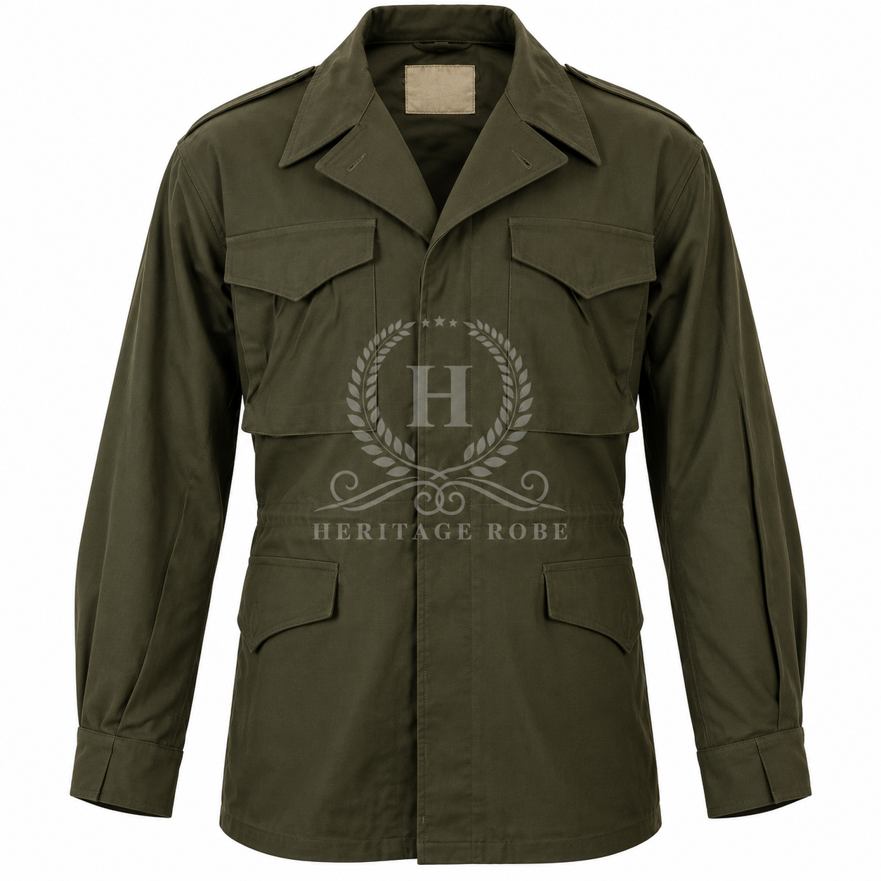 WWII American GI M43 Combat Jacket, Soft Lined Olive Drab Military Coat, Living History Reproduction WWII American GI M43 Combat Jacket, Soft Lined Olive Drab Military Coat, Living History Reproduction