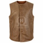 WWII British Commonwealth Leather Jerkin 4-Button Reenactment