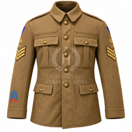 WW1 British Khaki Tunic, Sergeant Chevrons | Heritage Robe