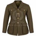Men’s WW2 British Officer Khaki Wool Service Dress Jacket